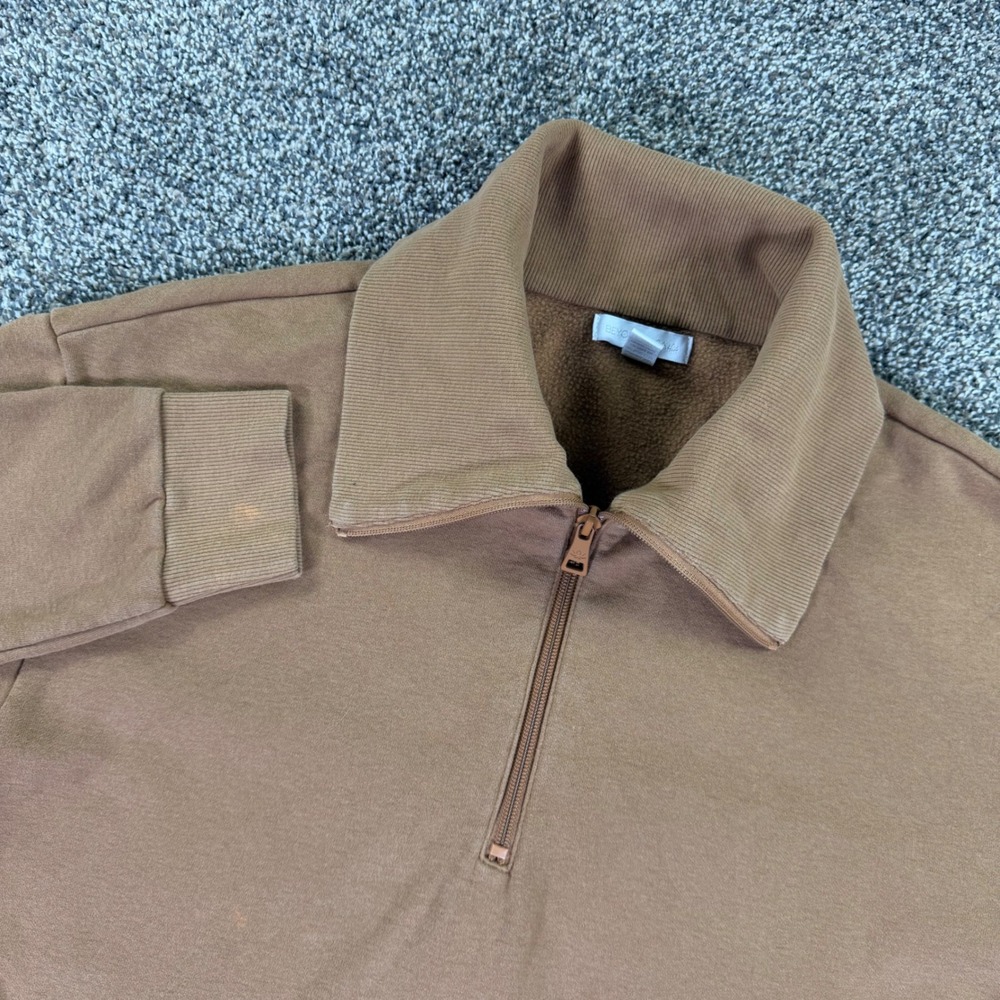 Beyond Yoga Brown Fleece 1/4 Zip Pullover Sweatshirt Womens XS Front Pocket Gym